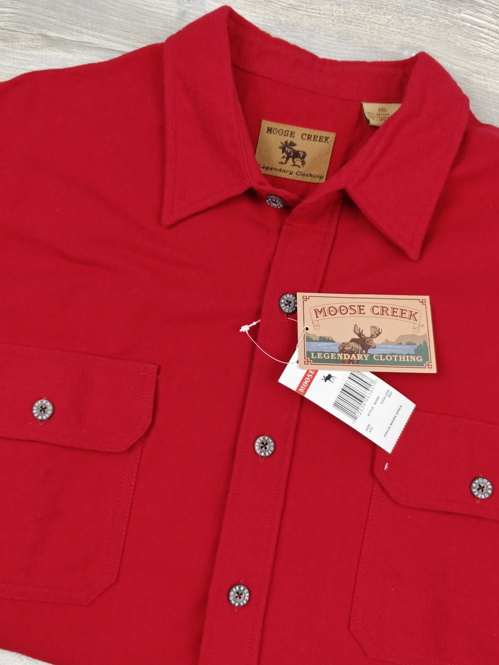 Men's Red Button-Up Shirt Jacket